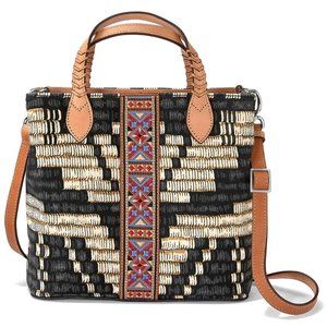 BRIGHTON AFRICA STORIES  MICKENNA CROSSBODY EMBROIDERED BUCKET BAG  $315 W?COVER